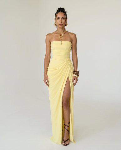 Radiant Pleated Split Maxi Dress