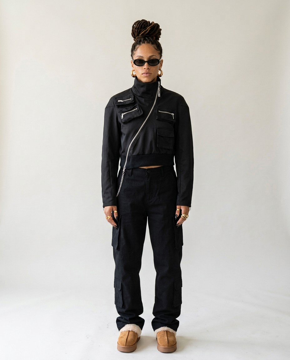 Daring Cropped Motorcycle Jacket