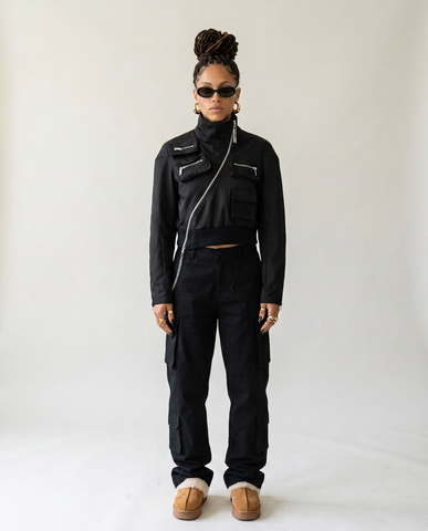 Daring Cropped Motorcycle Jacket