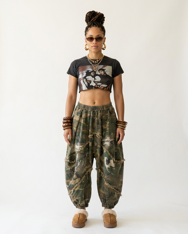 Daring Camouflage Tassel Harem Pants