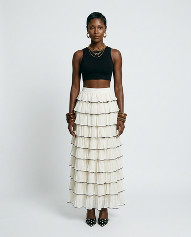 Ethereal Ruffled Tiered Maxi Skirt