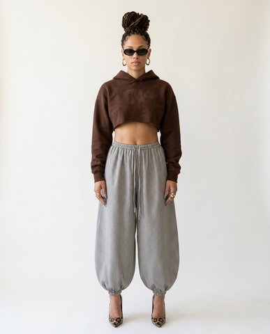 Grounded Gingham Wide Leg Pants