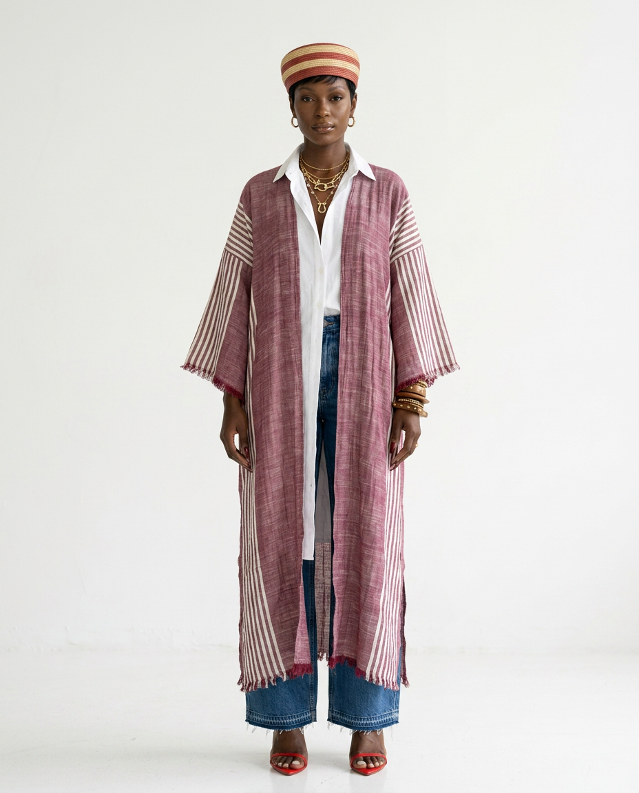 Wanderlust Striped Boho Kimono