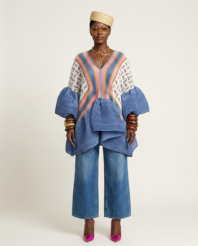 Vibrant Pleated Ruffle Top