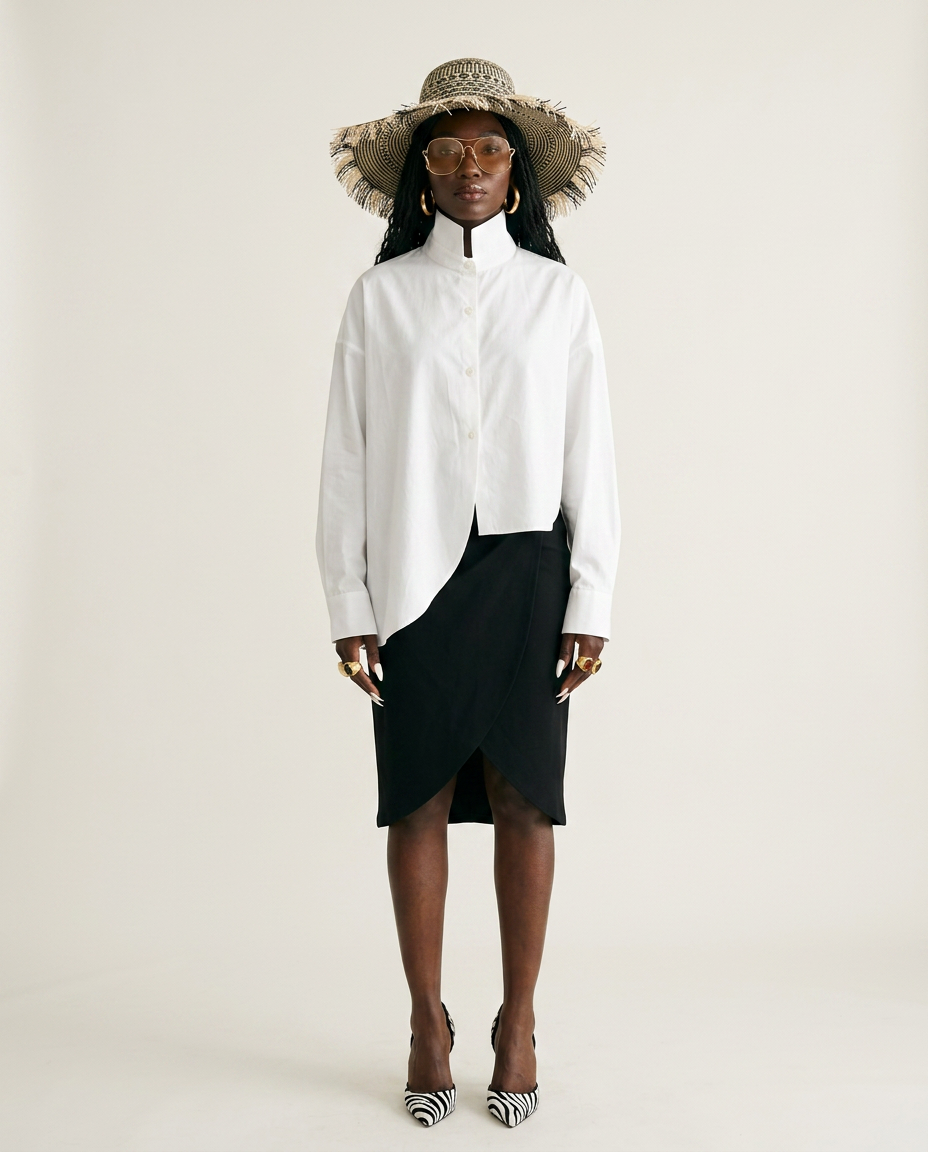 Confident Asymmetrical Cotton Blouse