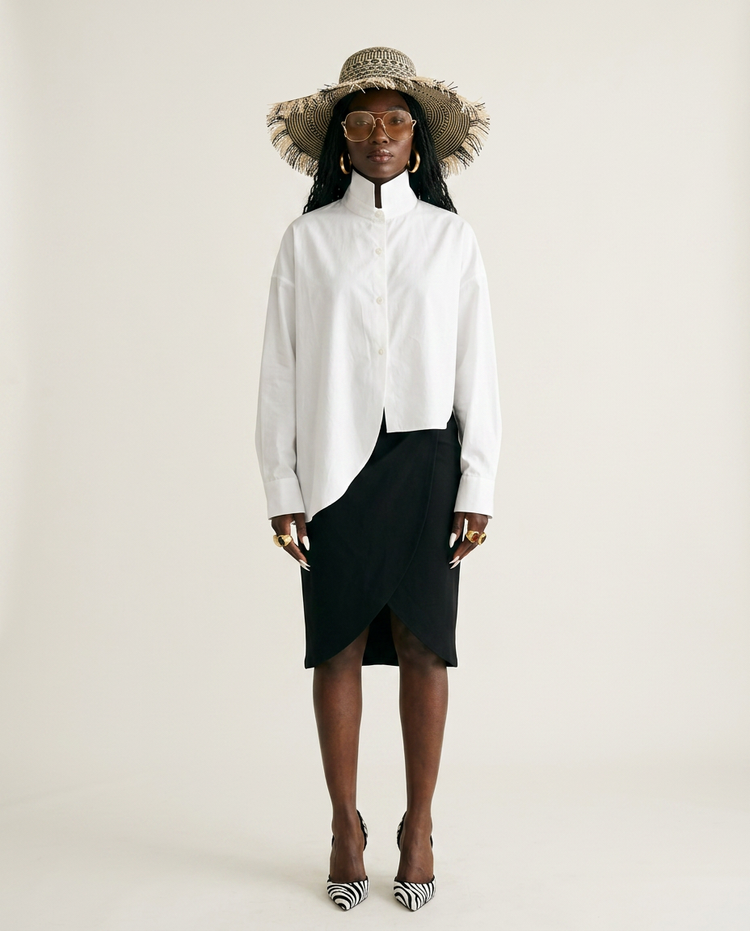 Confident Asymmetrical Cotton Blouse