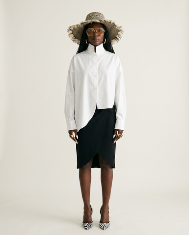 Confident Asymmetrical Cotton Blouse