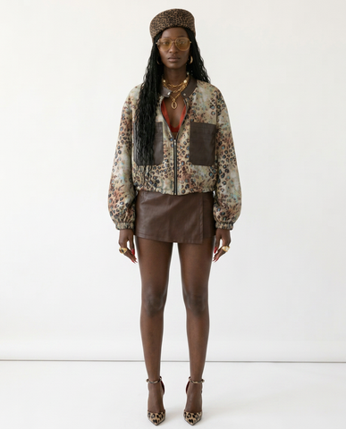 Fierce Leopard Patchwork Short Jacket