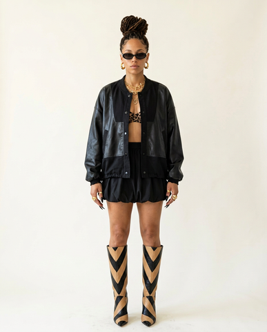 Audacious PU Patchwork Jacket