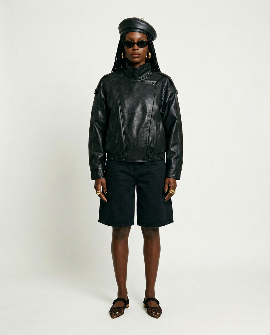 Fierce Black Faux Leather Jacket
