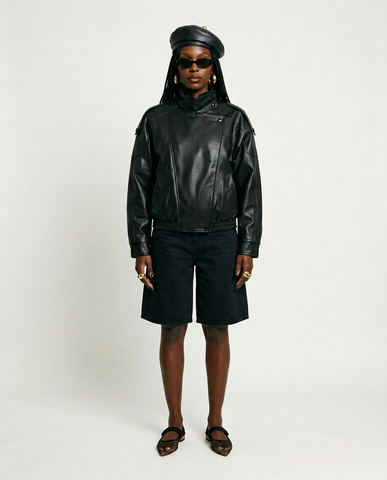Fierce Black Faux Leather Jacket