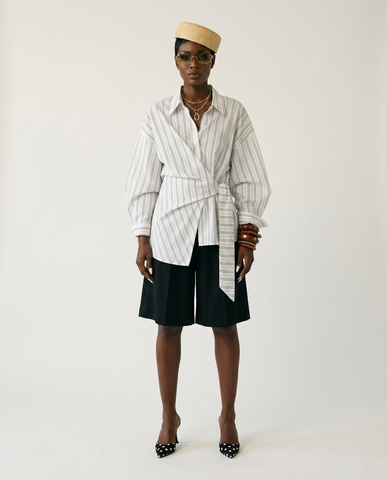 Free Spirit Striped Irregular Blouse