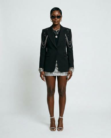 Fierce Rhinestone Chain Blazer