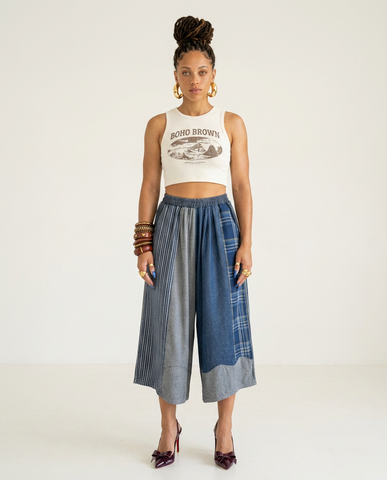 Maverick Patchwork Wide Leg Jeans