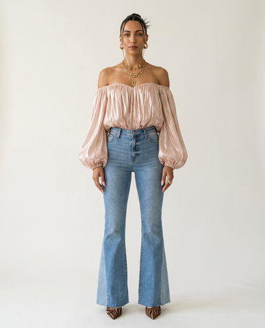Radiant Shirred Off-Shoulder Blouse