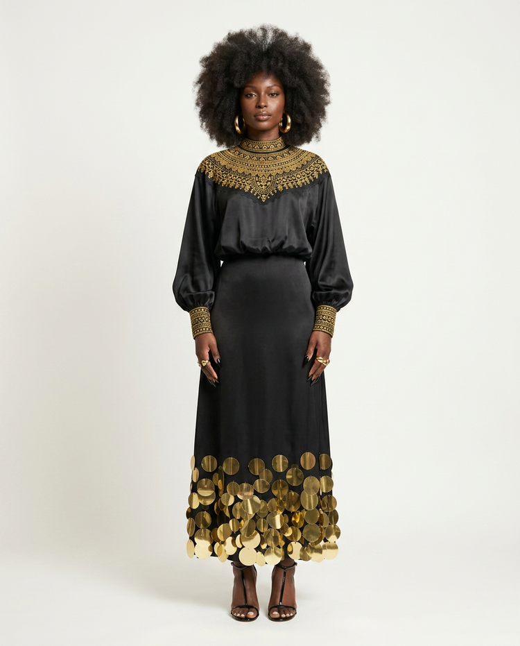 Divine Sequin Embroidered Two-Piece Set