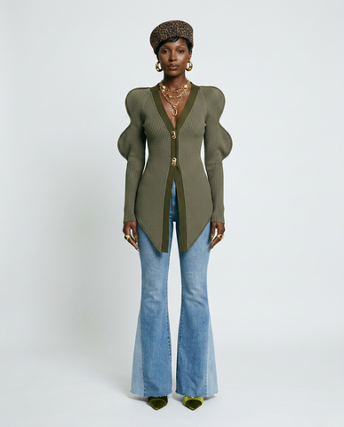 Audacious Ribbed Knit Sweater