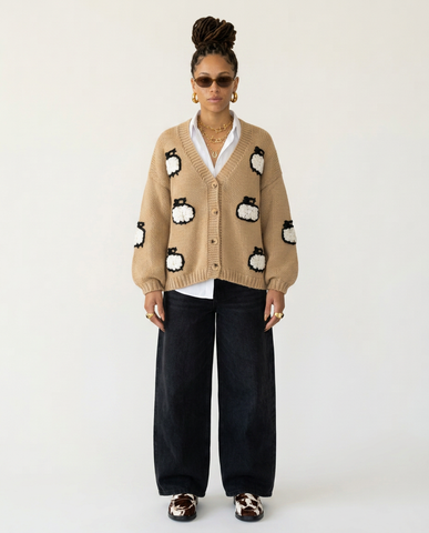 Unique Jacquard Knit Cardigan