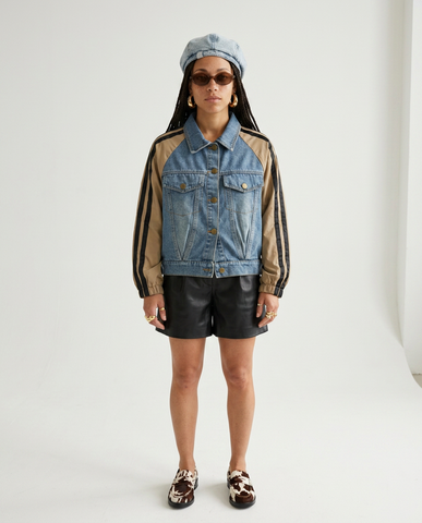 Confident Denim Patchwork Jacket