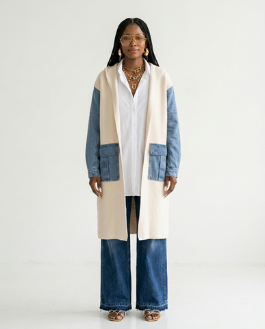 Adventurous Knit Denim Cardigan