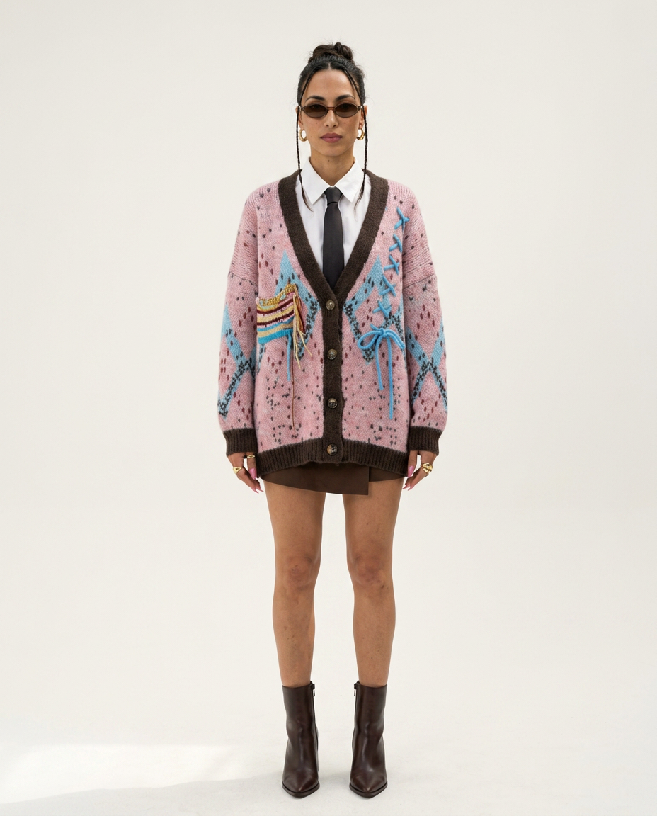 Unique Embroidered Knit Cardigan