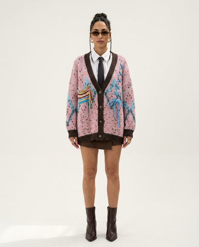 Unique Embroidered Knit Cardigan