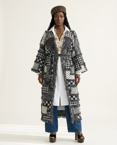 Unique Patchwork Knit Kimono