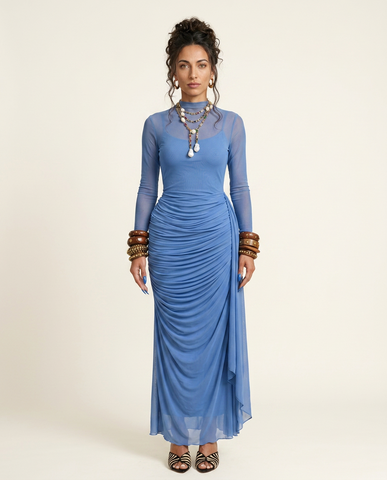 Radiant Ruched Bodycon Maxi Dress