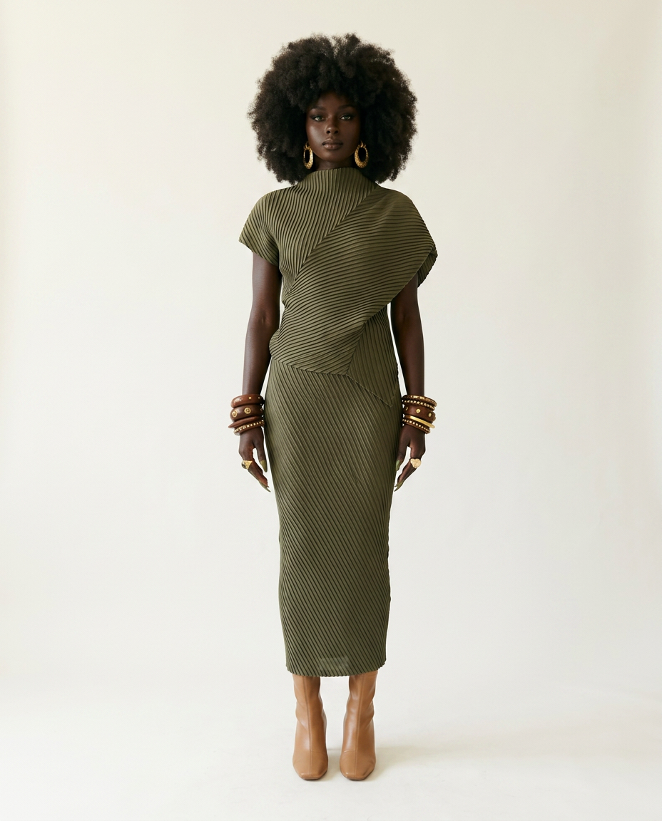 Boundless Irregular Pleated Two-Piece Set