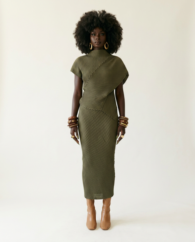 Boundless Irregular Pleated Two-Piece Set