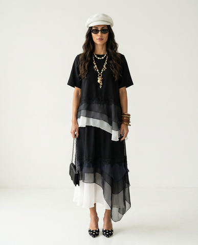 Unique Layered Flowing Two-Piece Set