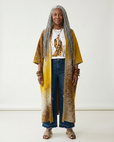 Free Spirit Knitted Distressed Kaftan