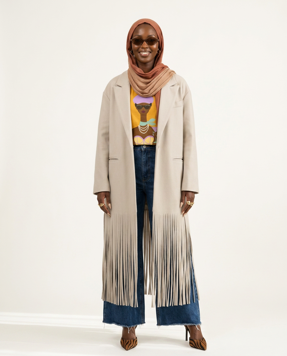 Free Spirit Tassel Longline Coat