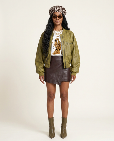 Audacious Faux Leather Short Jacket