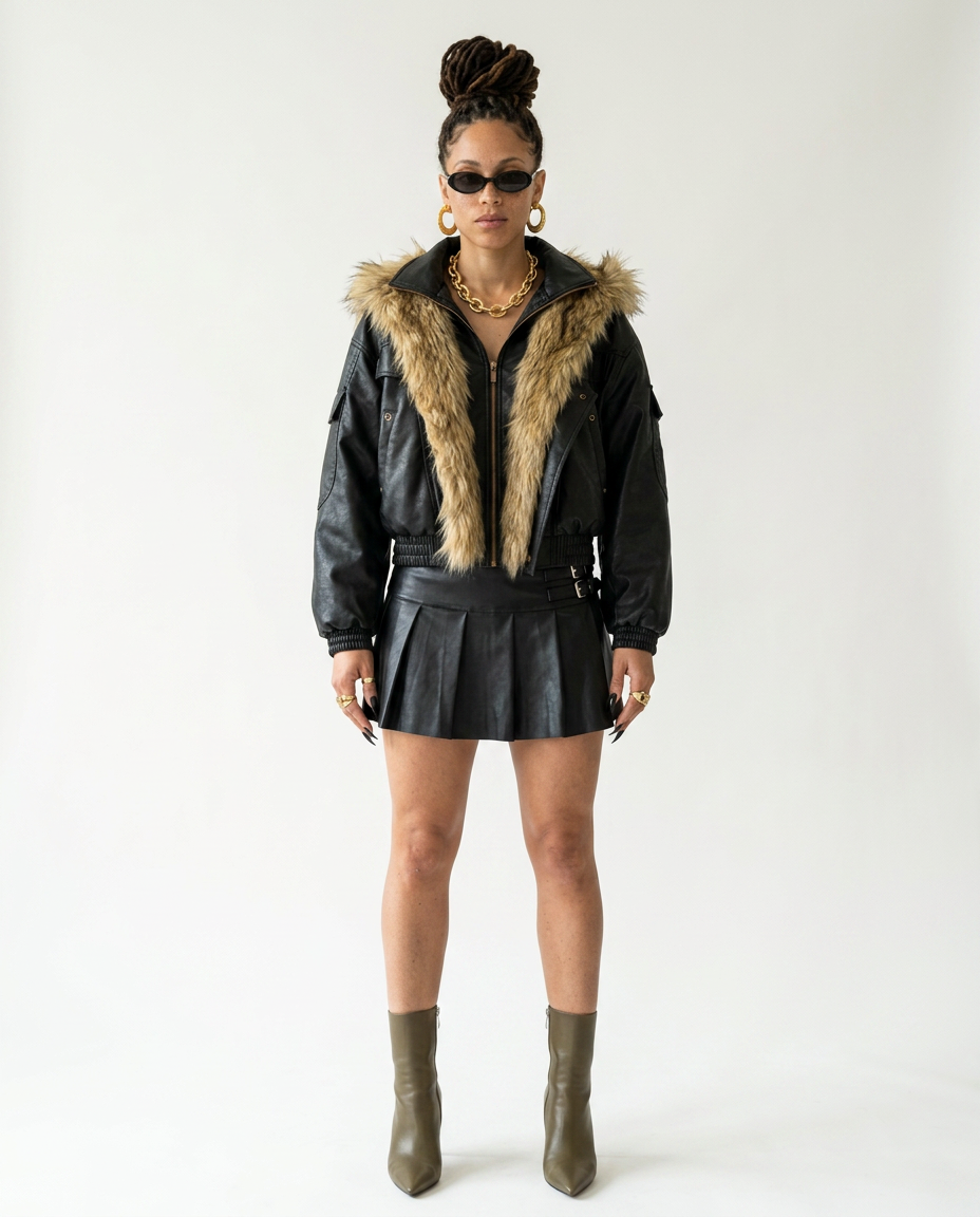 Fierce Faux Leather Fur Jacket