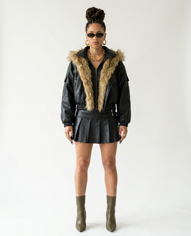 Fierce Faux Leather Fur Jacket