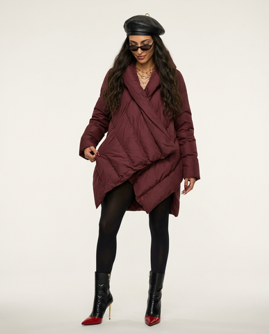 Audacious Asymmetrical Quilted Puffer Jacket