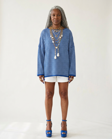 Grounded Striped Knit T-Shirt