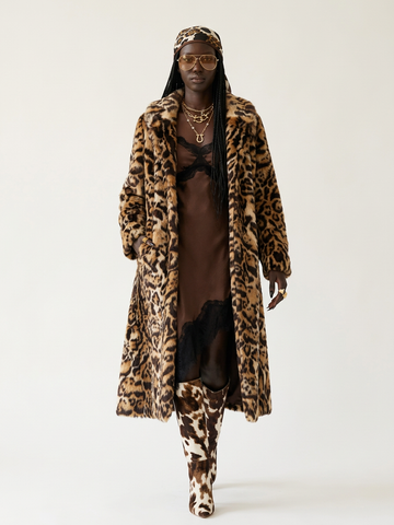 Fierce Leopard Faux Fur Coat
