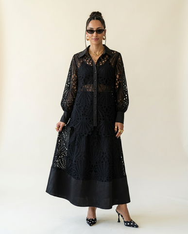 Audacious Black Lace Two-Piece Set
