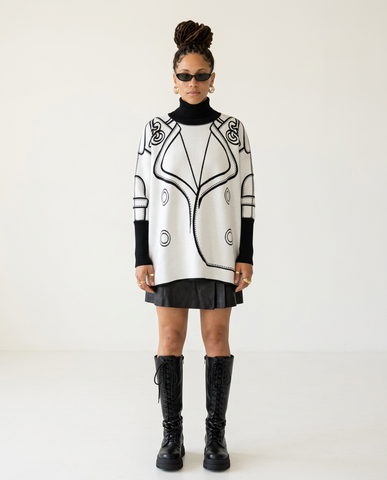 Audacious Printed Knitted Pullover