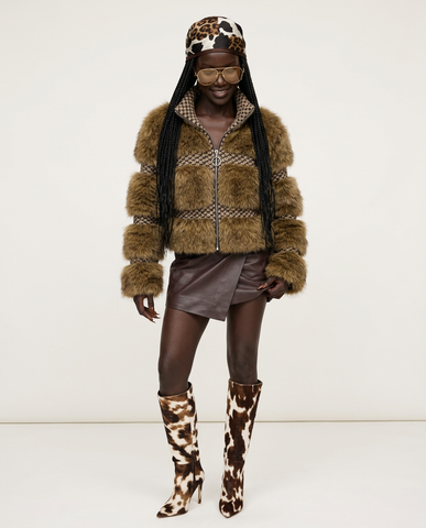 Fierce Faux Fur Patchwork Jacket