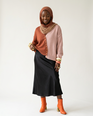 Chosen Color-Block Knit Cardigan