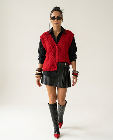 Grounded Cable Knit Waistcoat