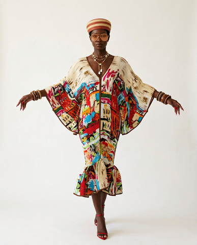 Wanderlust Pleated Patchwork Kaftan