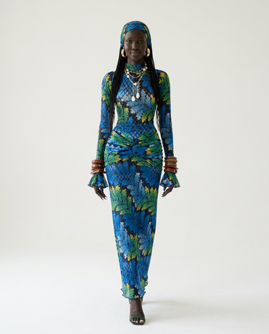 Untamed Leaf Print Maxi Dress
