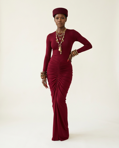 Audacious Ruched Bodycon Maxi Dress
