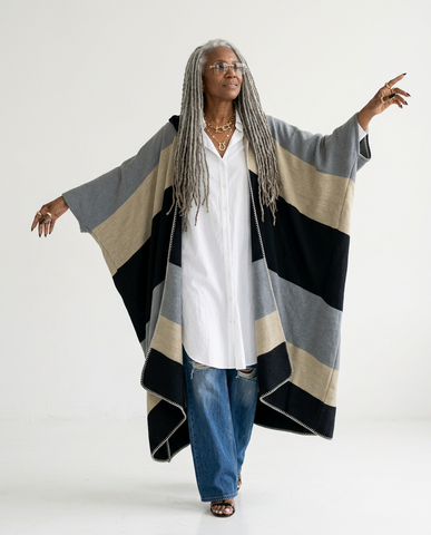 Wanderlust Striped Hooded Kimono