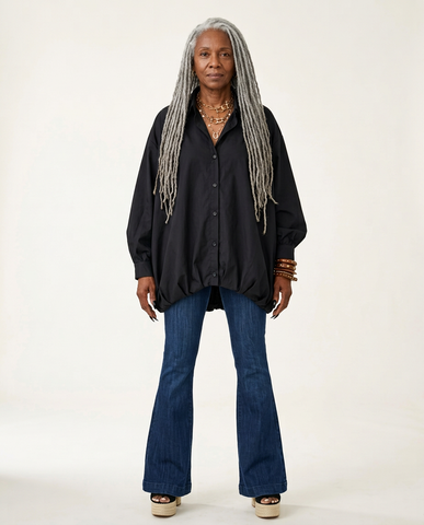 Grounded Oversized Cotton Blouse