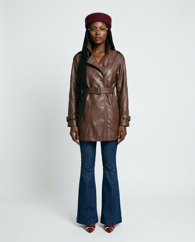 Confident Double Breasted PU Jacket